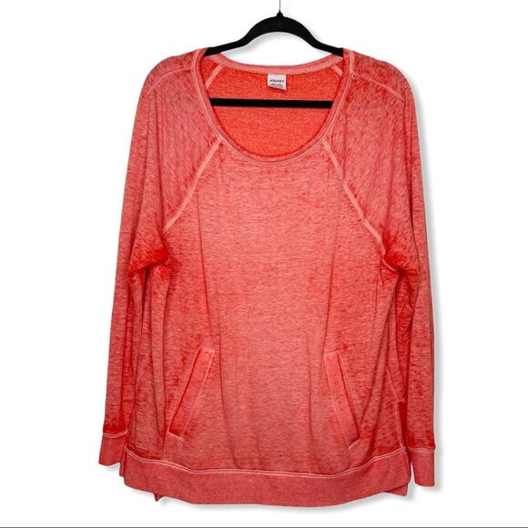 JOCKEY / orange oversized space dye long sleeve - Picture 1 of 7